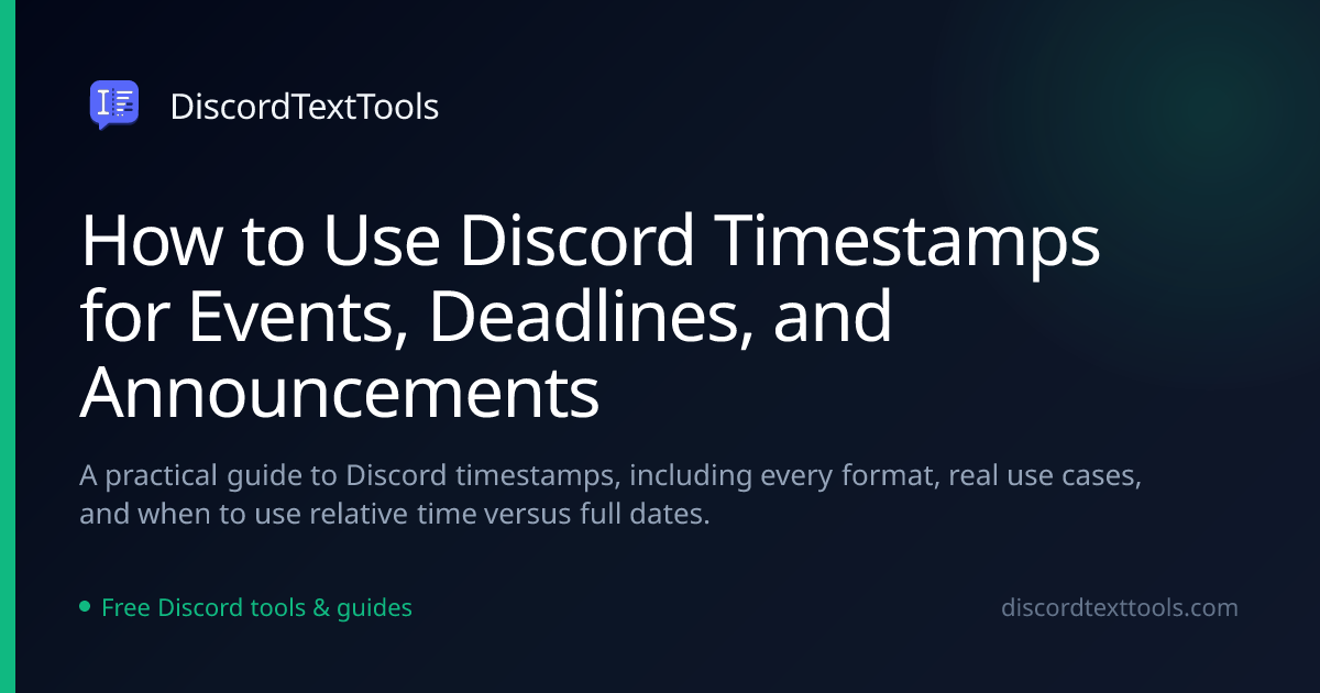 How to Use Discord Timestamps for Events, Deadlines, and Announcements ...